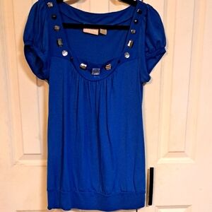 Personal Identity Blue Embellished Women's Top
